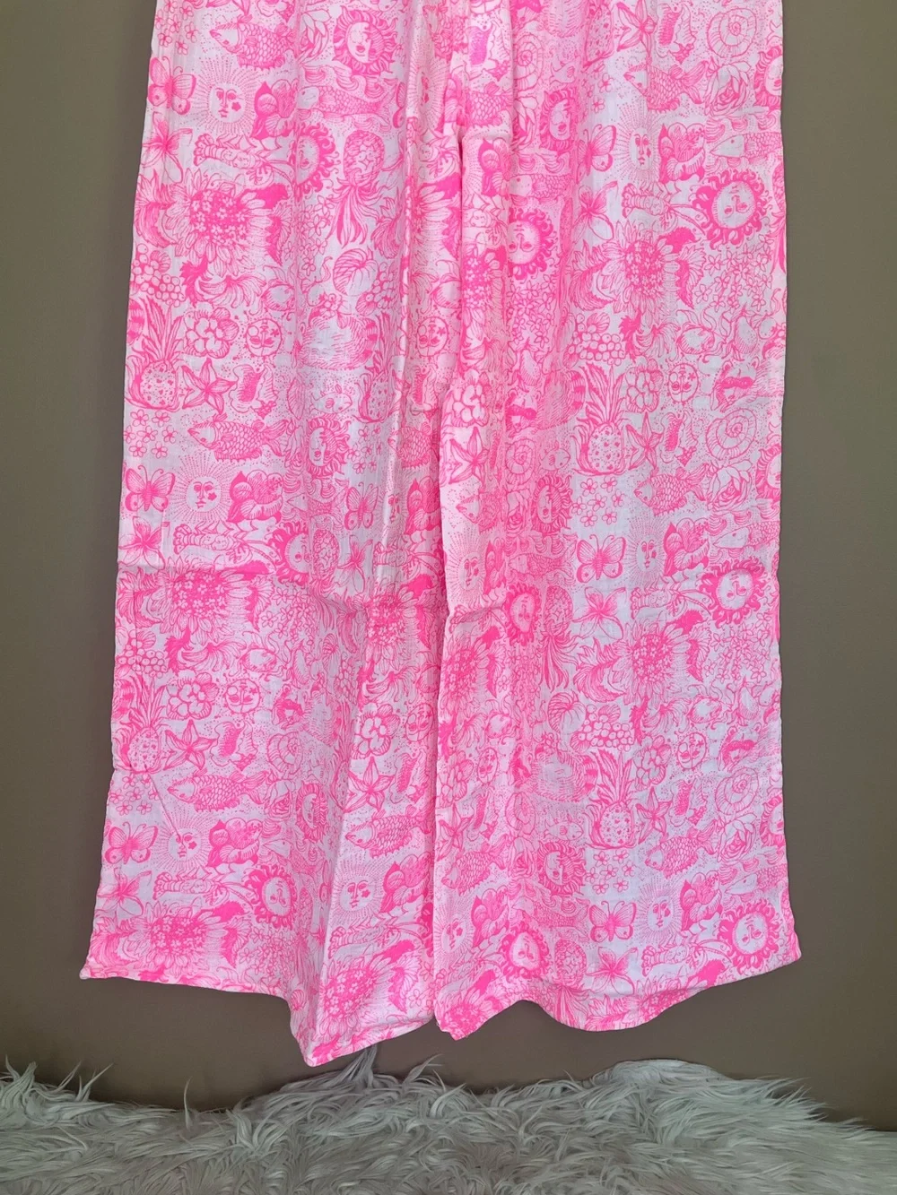 {Lilly Pulitzer} Enzo Coverup Pant Pull-On in Cherry Blossom Pink - Womens XL